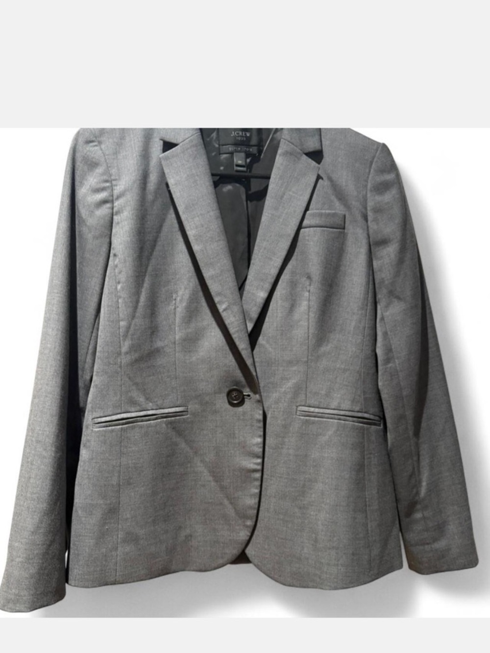 J. Crew Gray Tailored Single-Button Blazer
